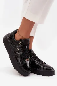 Lakovane dámske sneakers na platforme Lee Cooper