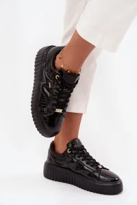 Lakovane dámske sneakers na platforme Lee Cooper