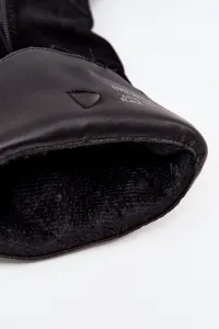 Boto Kožené semišové čižmy dámske zateplené čierne Urselle