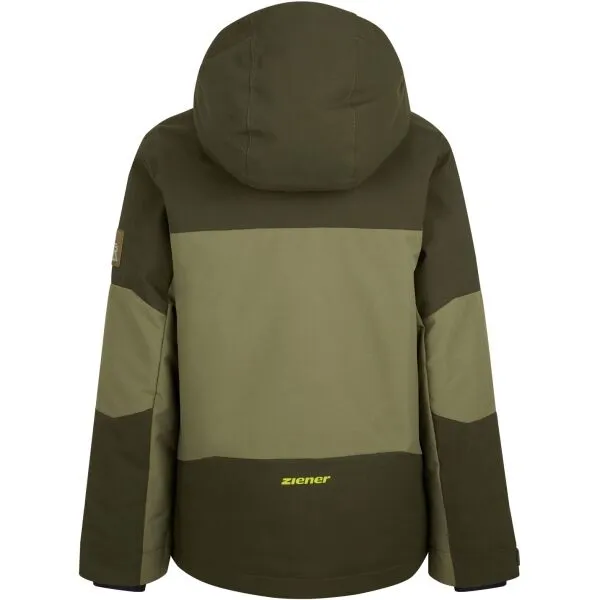 Ziener AGIMO-Z Detská lyžiarska bunda, khaki, veľkosť