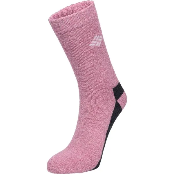 Columbia 2PP MOISTURE CONTROL STRIPE CREW Dámske ponožky, ružová, veľkosť