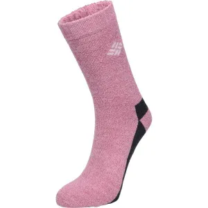 Columbia 2PP MOISTURE CONTROL STRIPE CREW Dámske ponožky, ružová, veľkosť