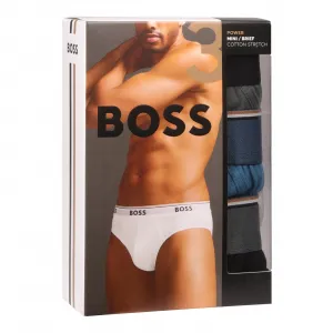 3PACK pánske slipy BOSS viacfarebné (50531681 962) L