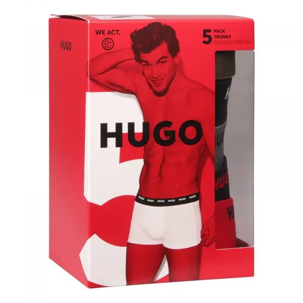 5PACK pánske boxerky HUGO čierne (50532619 003) M, trenky