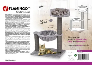 Flamingo škrabací strom Wilma Grey