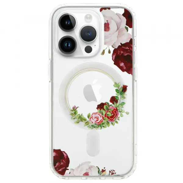 MG Flower MagSafe kryt na iPhone 12, red flower