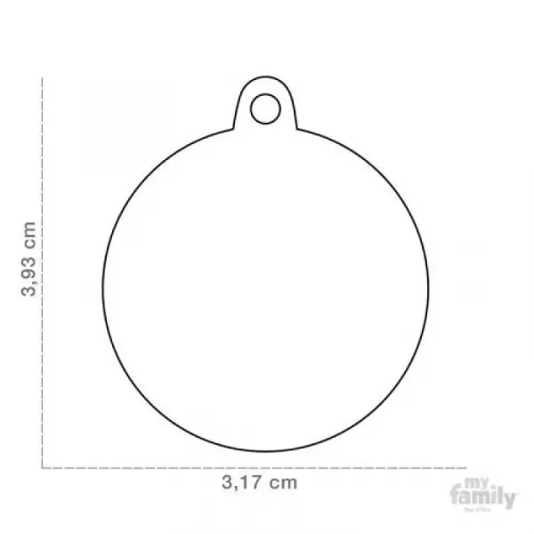 MF RED BIG CIRCLE BONE 3,93x3,17 cm gravírovateľný prívesok