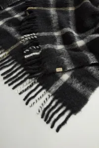 Pončo Woolrich Brushed Alpaca Check Cape Black Check