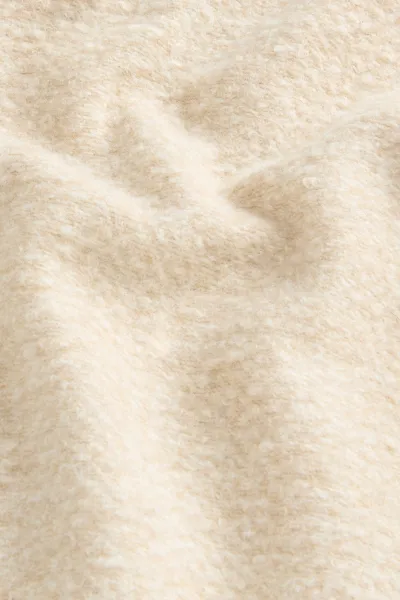 Mikina Woolrich Mixed Fleece Crewneck Beige Herringbone