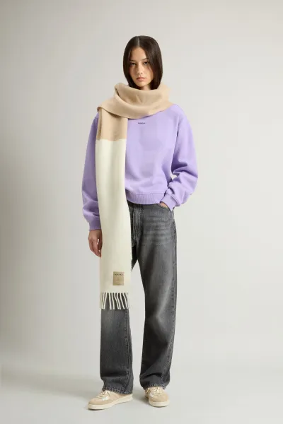Mikina Woolrich Winter Fleece Crewneck Soft Violet