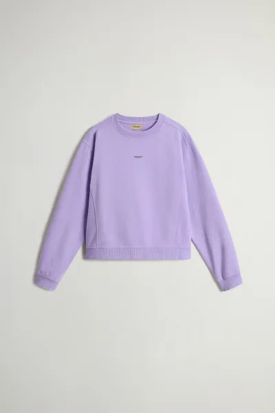 Mikina Woolrich Winter Fleece Crewneck Soft Violet
