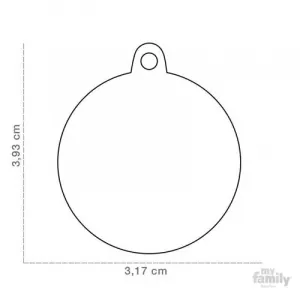 MF BLACK BIG CIRCLE BONE 3,93x3,17 cm gravírovateľný prívesok