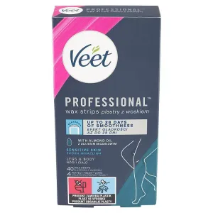 Veet Professional Voskové pásiky na nohy a telo pre citlivú pokožku 40 ks