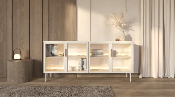 ArtLas Komoda NAIRE 4D s LED osvetlením | cashmere
