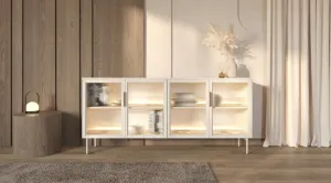 ArtLas Komoda NAIRE 4D s LED osvetlením | cashmere