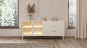 ArtLas Komoda NAIRE 2D3S s LED osvetlením | cashmere