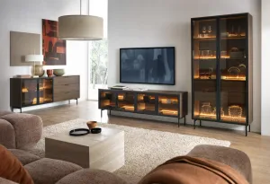 ArtLas Vitrína NAIRE 2D2S 91 s LED osvetlením | dub dunin