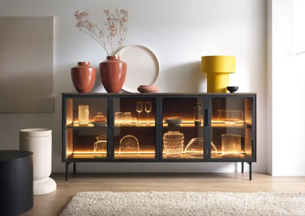 ArtLas Komoda NAIRE 4D 181 s LED osvetlením | dub dunin