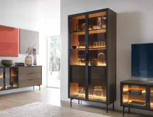 ArtLas Vitrína NAIRE 2D2S 91 s LED osvetlením | dub dunin