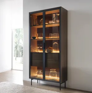 ArtLas Vitrína NAIRE 2D2S 91 s LED osvetlením | dub dunin