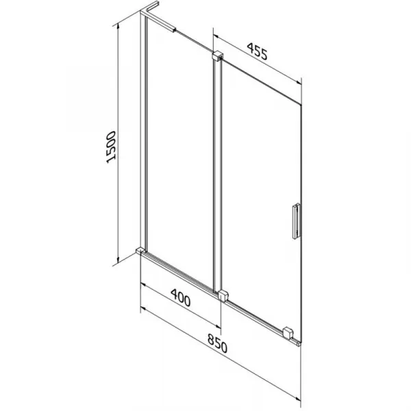 MEXEN/S - Velar L dvojkrídlová posuvná vaňová zástena 85 x 150, dekor, chróm 896-085-003-31-01