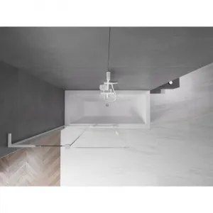MEXEN/S - Velar L dvojkrídlová posuvná vaňová zástena 110 x 150, transparent, biela 896-110-003-01-20