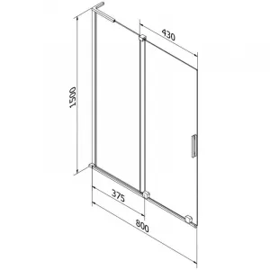 MEXEN/S - Velar L dvojkrídlová posuvná vaňová zástena 80 x 150, dekor, čierna 896-080-003-31-70
