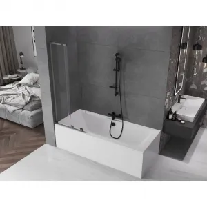 MEXEN/S - Velar L dvojkrídlová posuvná vaňová zástena 70 x 150, transparent, grafit kartáčovaná 896-070-003-01-66