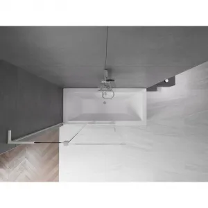 MEXEN/S - Velar L dvojkrídlová posuvná vaňová zástena 110 x 150, transparent, nikel kartáčovaný 896-110-003-01-97