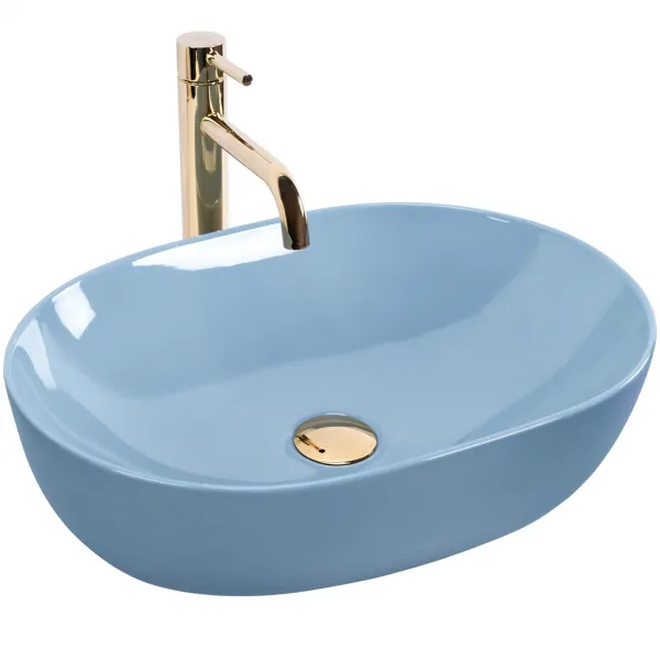 REA - Umývadlo na dosku LISA L.BLUE SHINY REA-U6620