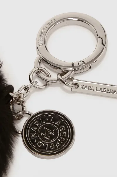 Kľúčenka Karl Lagerfeld K/Circle Faux Fur Keychain Black