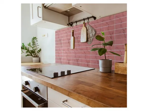 Livarno home Samolepiace dekoratívne obkladačky, 10 kusov (bledoružová)
