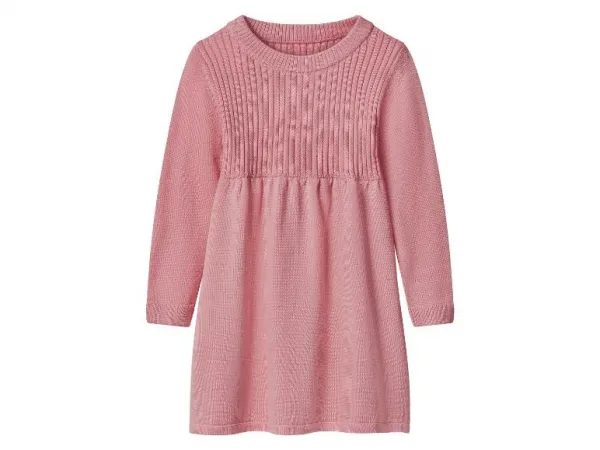 lupilu® Dievčenské pletené šaty s merino vlnou Premium