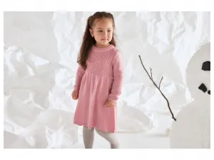lupilu® Dievčenské pletené šaty s merino vlnou Premium (bledoružová, 98/104)