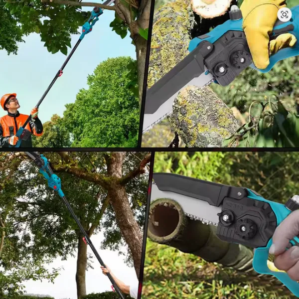 OneVan 8″ 20cm najvýkonnejšia v našej ponuke teleskopická píla s mazaním 2-v-1 s bezuhlíkovým motorom – dosah až 245CM Vhodná pre batériu MAKITA 18V 2 x reťaz