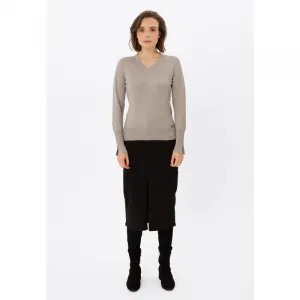 Dámsky sveter VOLCANO S-NELI-102M-BEIGE MEL