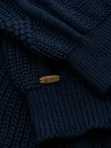 Pletený pánsky elegantný sveter modrý