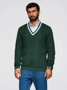 Pletený pánsky elegantný sveter zelený