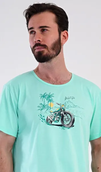 Krátke mätové pánske pyžamo Moto trip