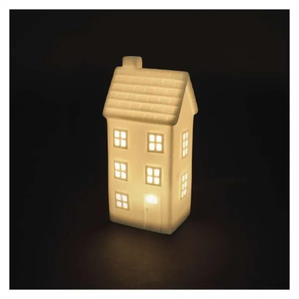 EMOS Vánoční světelná LED dekorace House 16 cm bílá