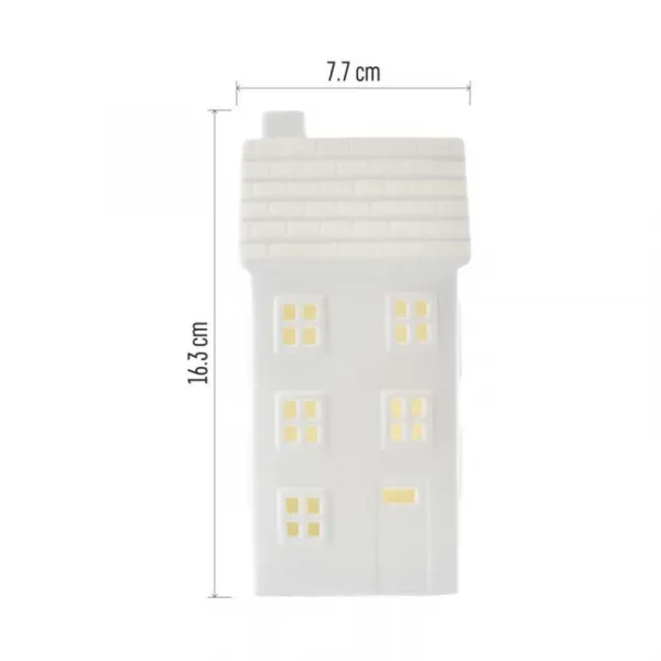 EMOS Vánoční světelná LED dekorace House 16 cm bílá