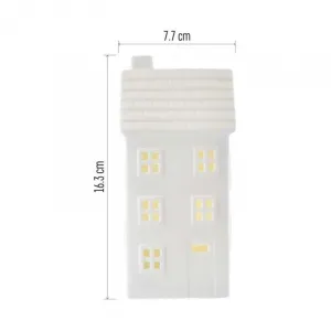 EMOS Vánoční světelná LED dekorace House 16 cm bílá