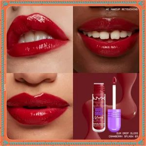 NYX Professional Makeup Gingerbaddie Land Gum Drop lesk na pery odtieň 03 Cranberry Splash 1 ks