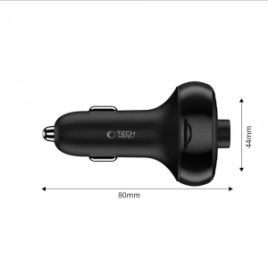 Tech-Protect CC06 Bluetooth FM Transmitter autonabíjačka 2x USB / USB-C 72W, čierna