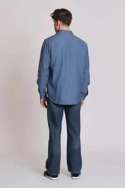 Košeľa Aspesi Camicia Sedici Denim Medio