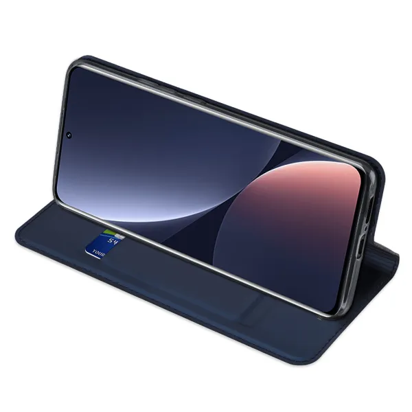 Dux Ducis Skin Pro knižkové kožené puzdro na Xiaomi 13 Pro, modré