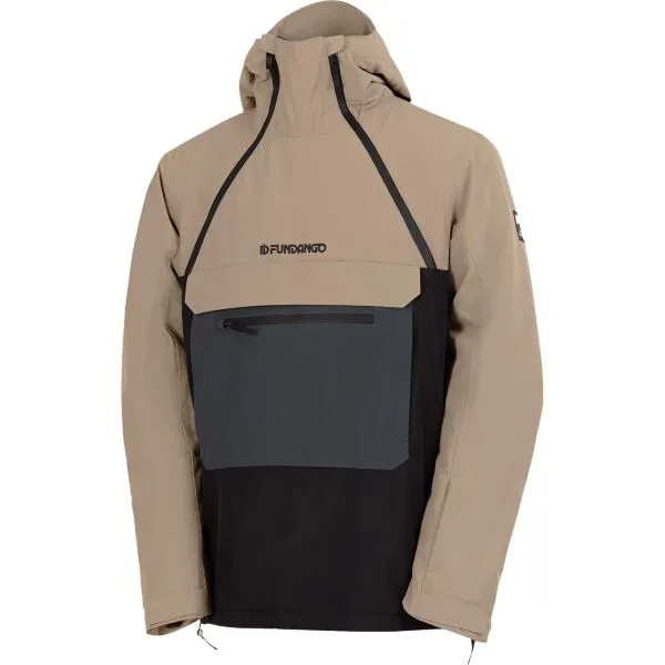 FUNDANGO HYDRA ECO ANORAK Pánska lyžiarska/snowboardová bunda, hnedá, veľkosť