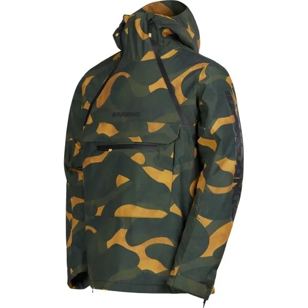 FUNDANGO HYDRA ECO ANORAK Pánska lyžiarska/snowboardová bunda, khaki, veľkosť