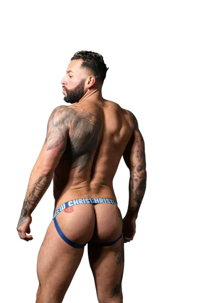 Pánske jocksy Andrew Christian modre ALMOST NAKED (93595-PWBL) M