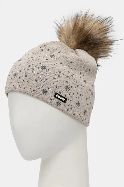 Čiapka s prímesou vlny Eisbar Rana Lux Crystal MÜ béžová farba, E30639